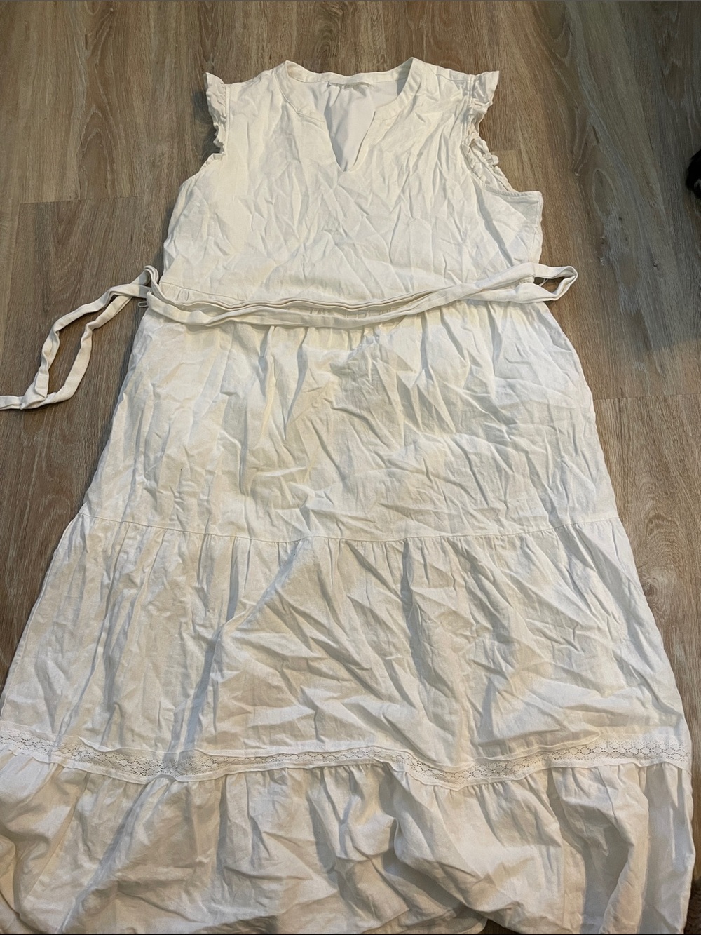 Adyson Parker White Tiered Cotton Maxi Dress
